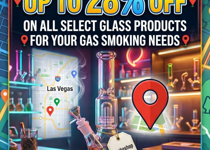 Promotional poster advertising select glass products on sale